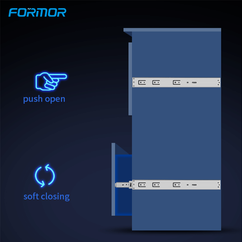 Soft-closing & Push open Slide